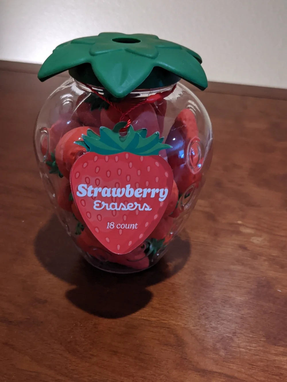 Strawberry ERASERS Reusable Container New School Classroom Bowl Filler Summer